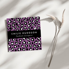 アニマルプリント，ムラサキヒョウ，チートスポット，ハート スクエア名刺