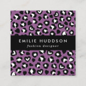 アニマルプリント,ムラサキヒョウ,チートスポット,ハート スクエア名刺 (正面)