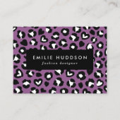 アニマルプリント,ムラサキヒョウ,チートスポット,ハート 名刺 (正面)
