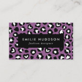 アニマルプリント,ムラサキヒョウ,チートスポット,ハート 名刺 (正面)