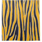 アニマルプリント、モダンデザイン、垂直ストライプ シャワーカーテン (正面)