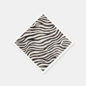 アニマルプリント モダン ブラック&ホワイト ブライズシャワー スタンダードカクテルナプキン (角)
