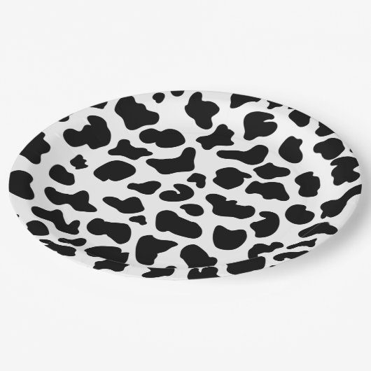 アニマルプリント、牛プリントギフトパターン、家畜 ペーパープレート (アングル)