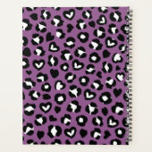 アニマルプリント，紫色のヒョウ，ハート，あなたの名前 プランナー手帳 (裏面)