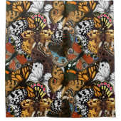 アニマルプリント。蝶の羽。 シャワーカーテン (正面)