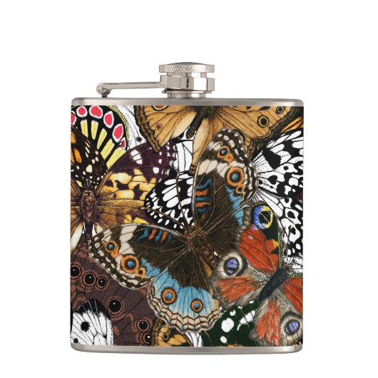 アニマルプリント。蝶の羽。 フラスク (正面)
