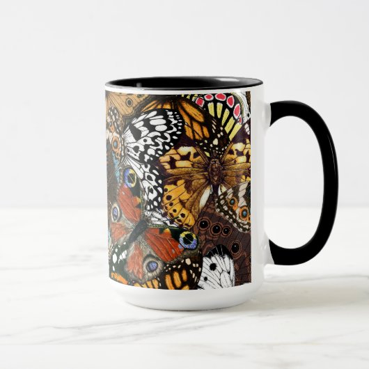 アニマルプリント。蝶の羽。 マグカップ (右)