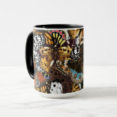 アニマルプリント。蝶の羽。 マグカップ (正面左)