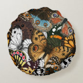 アニマルプリント。蝶の羽。 ラウンドクッション (裏面)