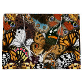 アニマルプリント。蝶の羽。 ラージペーパーバッグ (正面)