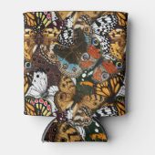 アニマルプリント。蝶の羽。 缶クーラー (正面)