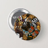 アニマルプリント。蝶の羽。 缶バッジ (正面&裏面)