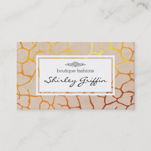 アニマルプリント(金ゴールド) |ベージュ 名刺 (正面)