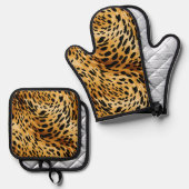 アニマルプリント 鍋つかみ&鍋敷きセット (正面/裏面)