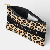 アニマルプリント、Brown Leopard、ハート、お名前 アクセサリーポーチ (見開き)