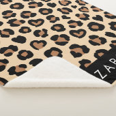 アニマルプリント、Brown Leopard、ハート、お名前 シェルパブランケット (3/4)