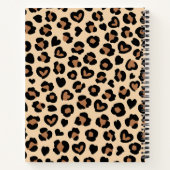 アニマルプリント、Brown Leopard、ハート、お名前 ノートブック (裏面)