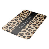 アニマルプリント、Brown Leopard、ハート、お名前 バスマット (アングル)