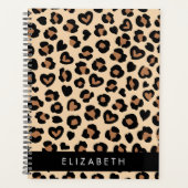 アニマルプリント、Brown Leopard、ハート、お名前 プランナー手帳 (正面)