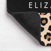 アニマルプリント、Brown Leopard、ハート、お名前 マウスパッド (コーナー)