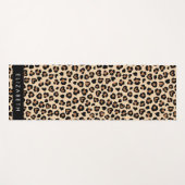 アニマルプリント、Brown Leopard、ハート、お名前 ヨガマット (正面(横))