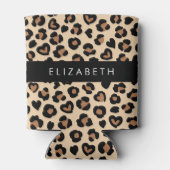 アニマルプリント、Brown Leopard、ハート、お名前 缶クーラー (裏面)