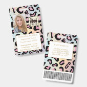 アニマルプリントHolographicフォトロゴの従業員ID バッジ (正面＆裏面)