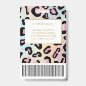 アニマルプリントHolographicフォトロゴの従業員ID バッジ (裏面)