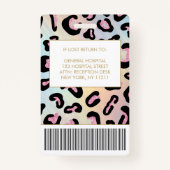 アニマルプリントHolographicフォトロゴの従業員ID バッジ (裏面)