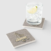 アニマルプリントMOMハイヒールストーンコースター ストーンコースター (横)