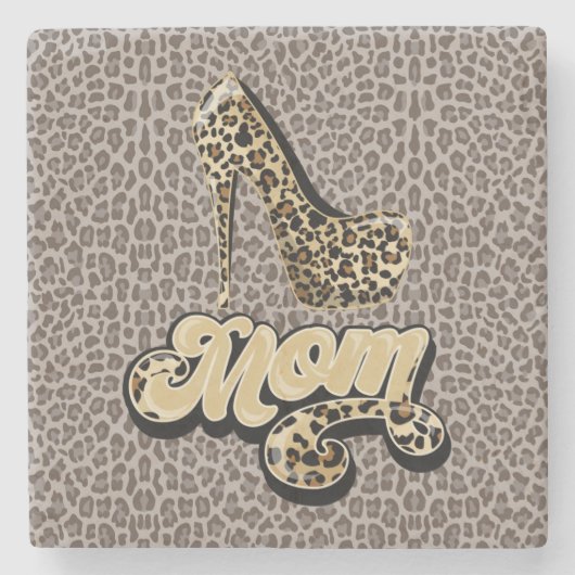 アニマルプリントMOMハイヒールストーンコースター ストーンコースター (正面)