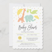 アニマルベビーシャワー男女兼用招待状 招待状 (正面)