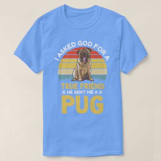 アニマルペット親犬のオーナーパグ恋人 Tシャツ (デザイン正面)