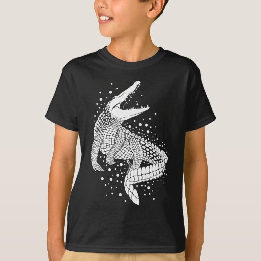 アニマルホワイトシルエット – Crocodile Tシャツ (正面)