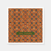 アニマルポーシルエットサンクスギビングポーティードックオレンジ スタンダードカクテルナプキン (正面)