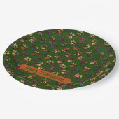 アニマルポーシルエットサンクスギビングポーティDKグリーン ペーパープレート (アングル)