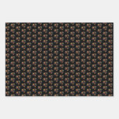 アニマルポーペットシルエット感謝祭Dkオレンジ ラッピングペーパーシート (正面2)