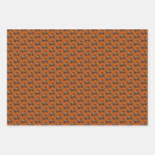 アニマルポーペットシルエット感謝祭Dkオレンジ ラッピングペーパーシート (正面)