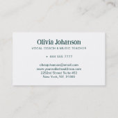 アニマルミュージックバンドボーカルコーチ&ミュージック先生 名刺 (裏面)