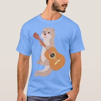 アニマルミュージックラバーギタリストオッター Tシャツ