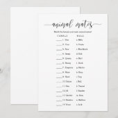 アニマルメイツ ブライダルシャワーゲーム 招待状 (正面/裏面)