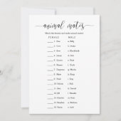 アニマルメイトブライダルシャワーゲーム 招待状 (正面)