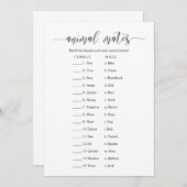 アニマルメイトブライダルシャワーゲーム 招待状 (正面/裏面)