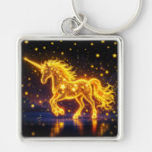 アニマルユニコーンファンタジー金ゴールド発光星 キーホルダー (正面)