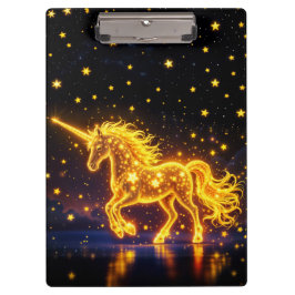 アニマルユニコーンファンタジー金ゴールド発光星 クリップボード