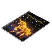 アニマルユニコーンファンタジー金ゴールド発光星 ノートブック (左側)