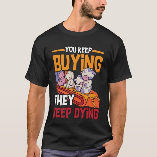 アニマルライツを支持するヴィーガンのライフスタイル Tシャツ (正面)