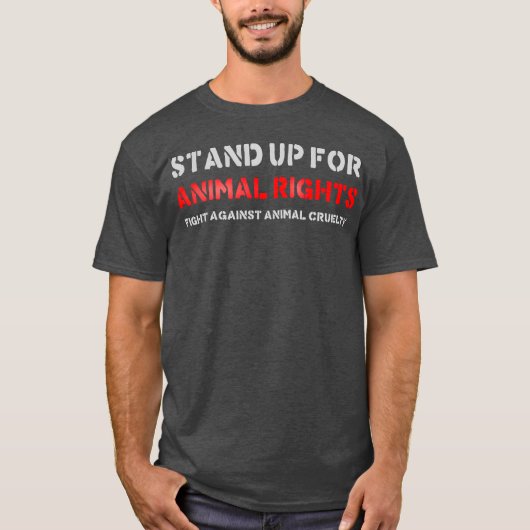 アニマルライツを支持せよ レトロ Tシャツ (正面)