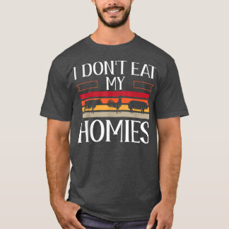 アニマルラブベジタリアンビーガン私は私の食べ家家ではない Tシャツ