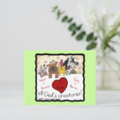 アニマルレスキュー – 私はすべての神の生き物を愛する ポストカード (スタンド正面)